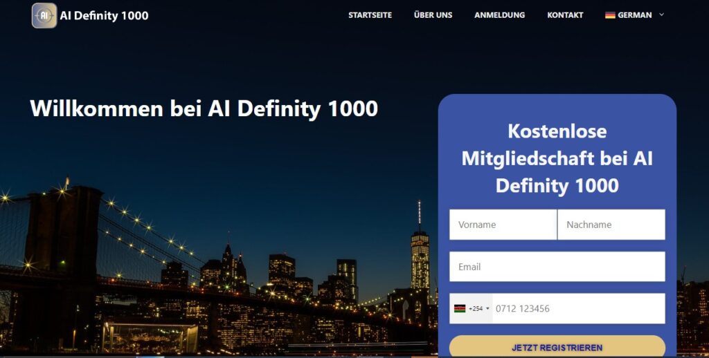 AI Definity 100 Homepage